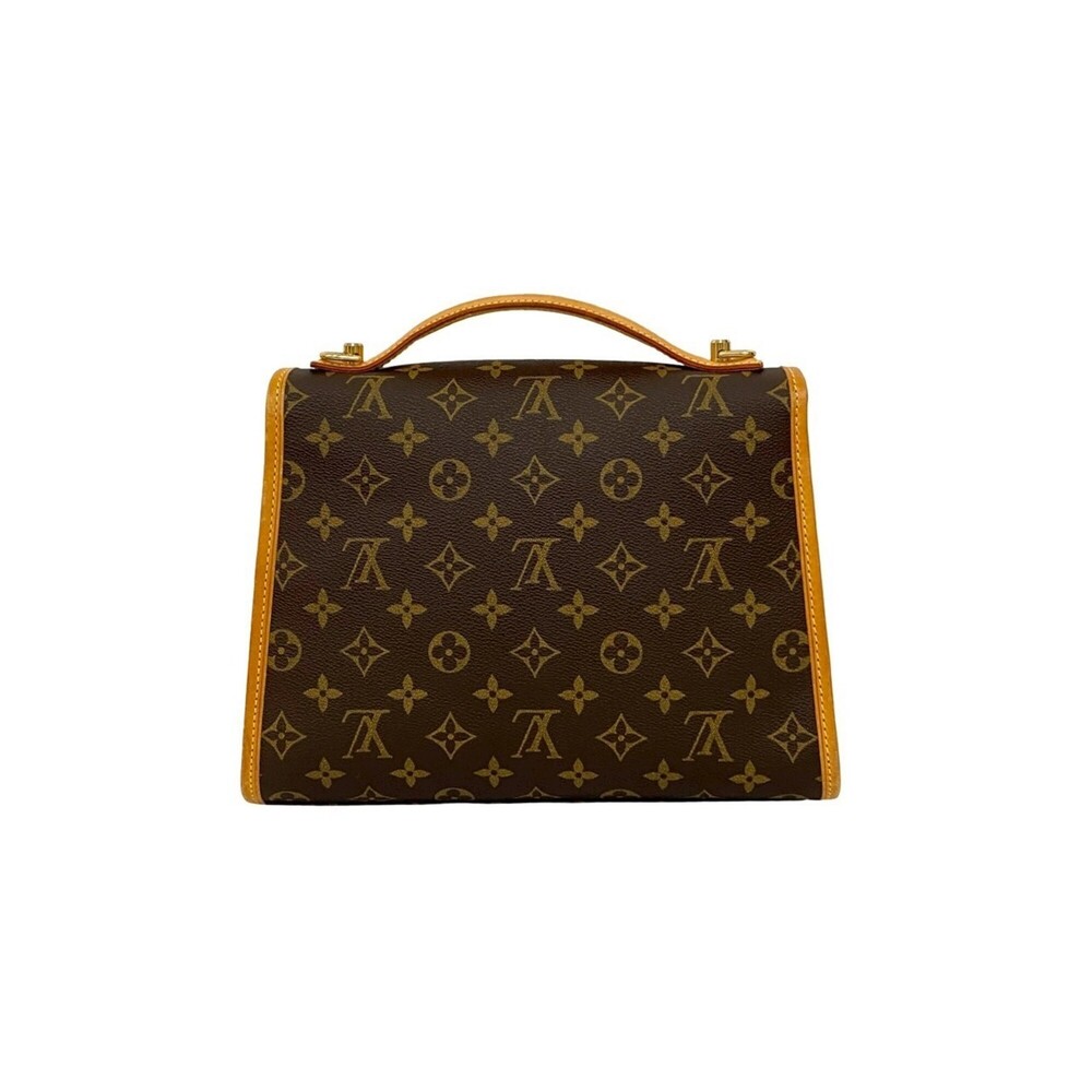 LOUIS VUITTON Authentic Brown Monogram Leather Shoulder Bag - Picture 3 of 10